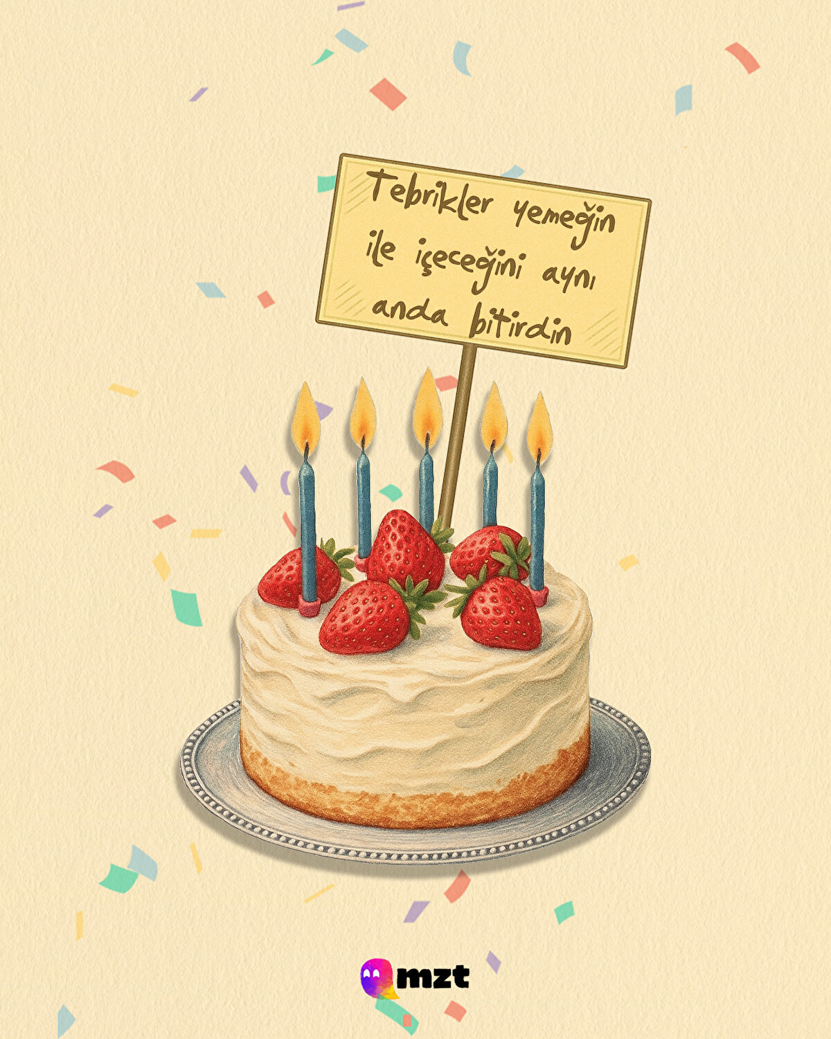 Tebrikler yemeğin ile içeceğini aynı anda bitirdin