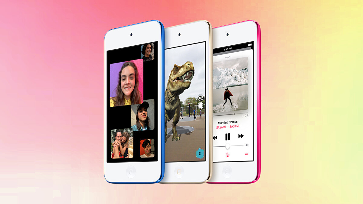 iPod touch ve veda (2019/2022)<br>iPhone’un dokunmatik dünyasını SIM’siz getiren touch; App Store, oyun ve Wi-Fi müzik deneyimini cebin en hafif formuna indirdi. 2022’de üretim bitti ama “iPod ruhu” iPhone, Watch ve HomePod’a aktı.