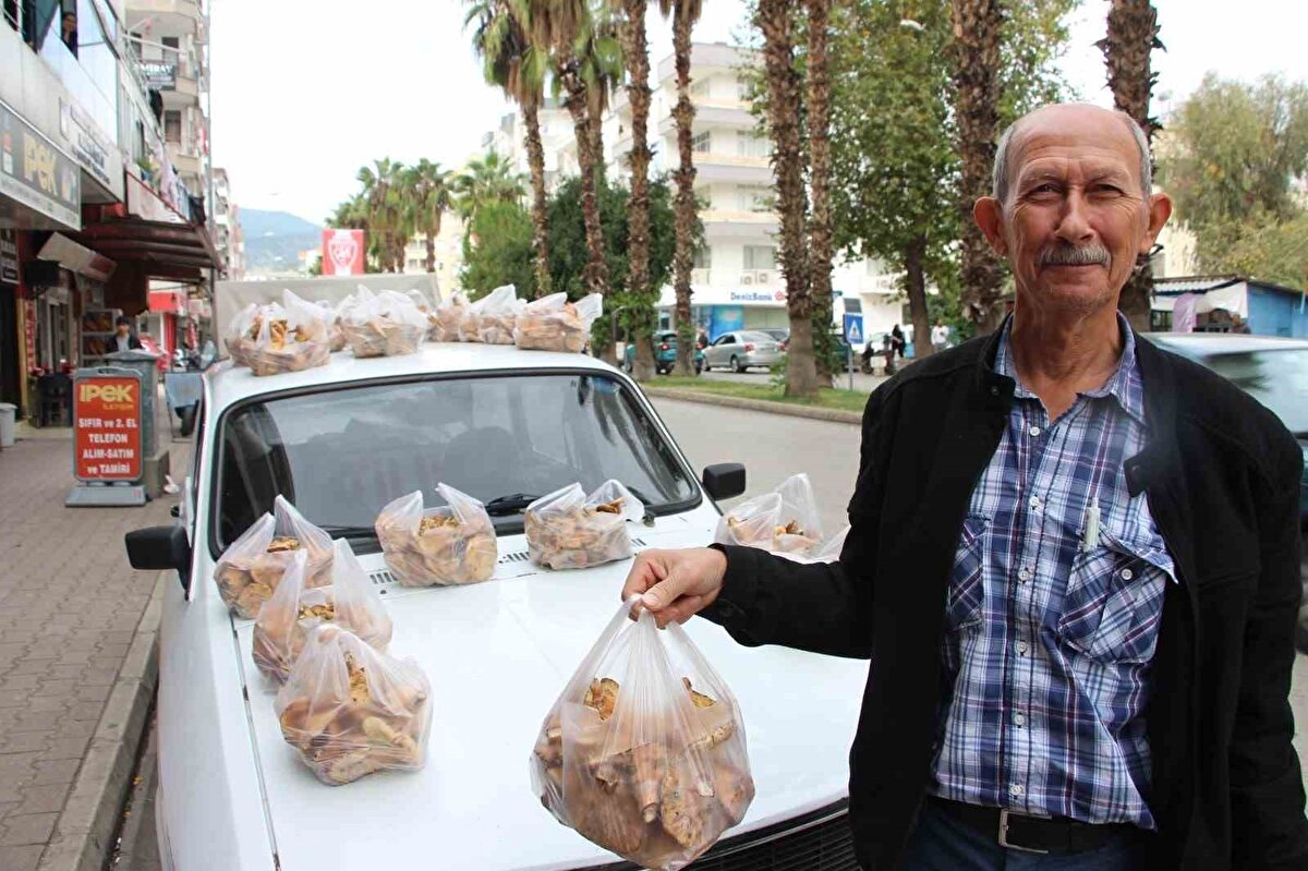 "Ormanda yetiştikçe fiyatlar düşüyor"<br>Durmuş Ergül; "Bu Allah tarafından ormanda çam ağaçlarının altında çıkar. Bir ay sürer. Topluyoruz, toplayanlardan alıyoruz. Burada (şehir meydanında) satıyoruz. Bir ay bir sezonu var. 500 TL’den başladı. Şu an 300 TL. Ormanda çoğaldıkça fiyatlar düşüyor. Geçen sen Türkiye’nin hiçbir yerinde mantar çıkmadı. Gök gürültüsü olunca yağmur ne kadar çok yağarsa rutubet olursa mantar o kadar çok çıkıyor" dedi.