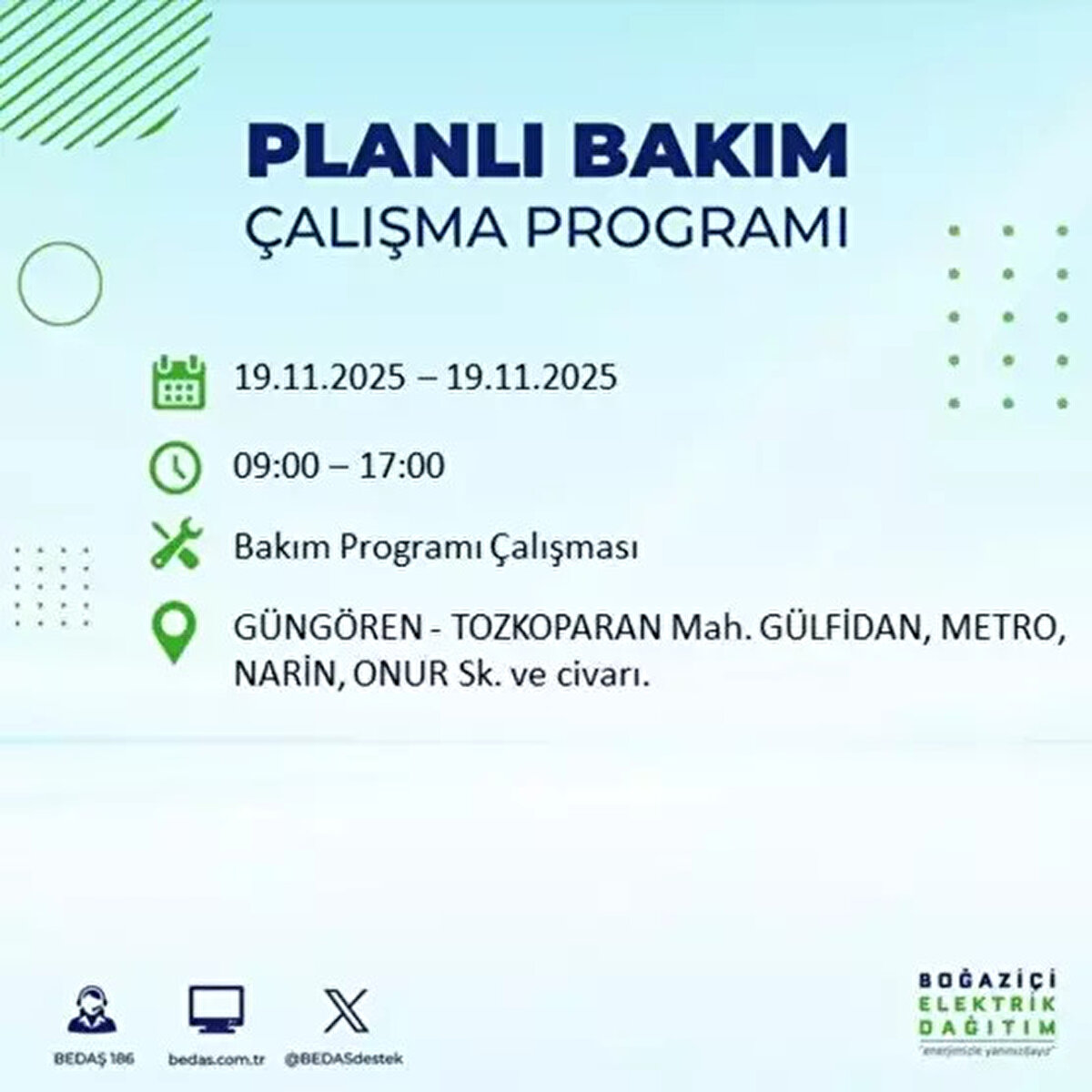 İSTANBUL ELEKTRİK KESİNTİSİ 19 KASIM