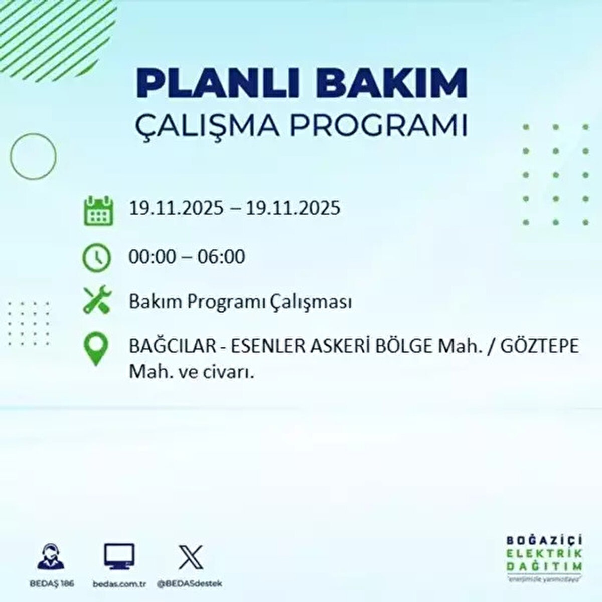 İSTANBUL ELEKTRİK KESİNTİSİ 19 KASIM