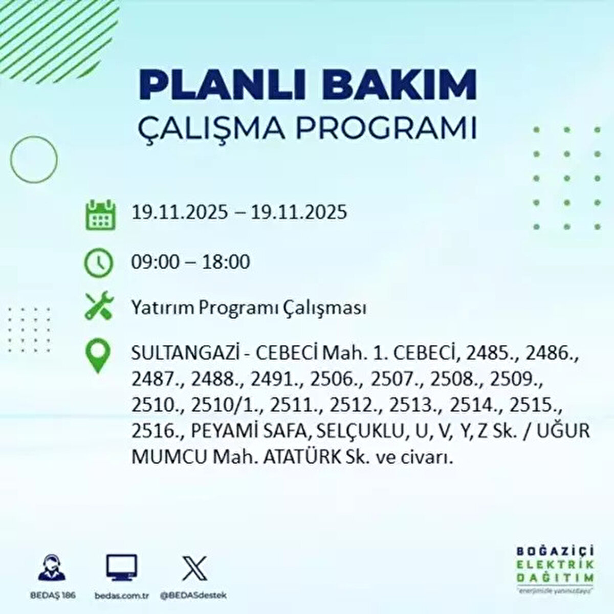 İSTANBUL ELEKTRİK KESİNTİSİ 19 KASIM