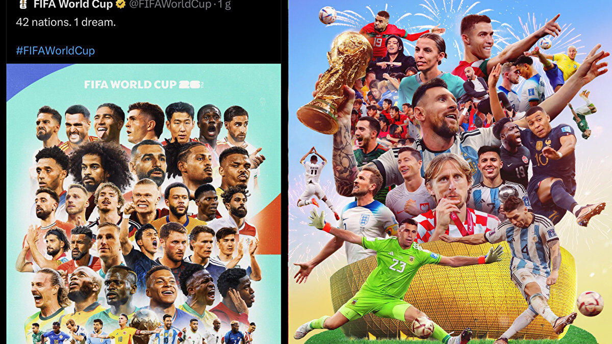 RONALDO YERİNE BRUNO FERNANDES KONULDU<br><br>Paylaşılan posterde dikkat çeken bir diğer detay ise kullanılan slogan oldu. FIFA, Ronaldo’nun daha önce yaptığı “Dünya Kupası hayalim değil” açıklamasına atıf yaparak postere “42 millet, bir hayal” başlığını attı. 