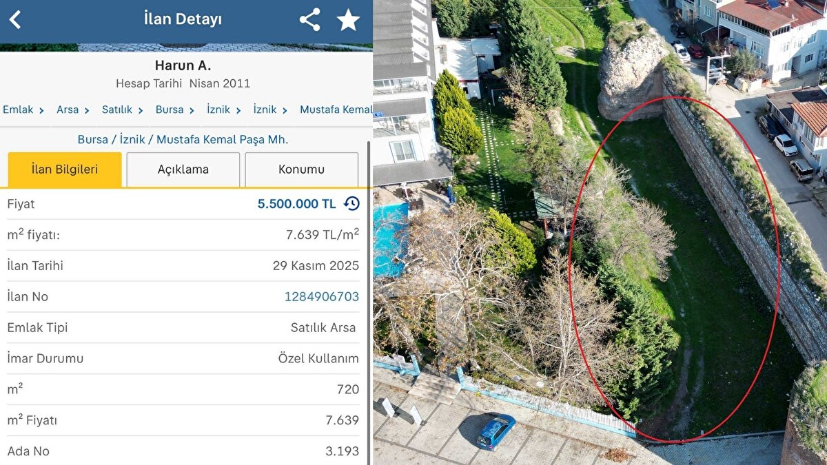 Arsanın da içinde yer aldığı alan, imar planlarında aynen korunacak sit alanı olarak belirlenip, bilimsel kazılar dışında hiçbir kazıya müsaade edilmezken, Anıtlar Kurulu’nun izniyle, arsaya, ilçeye değer katacak bir yapı inşa edilebileceğini söyleyen Aslıvar, özellikle Papa’nın ziyaretinden sonra bölgeye ilginin artığını belirterek, “Zaman içerisinde, özellikle geçtiğimiz günlerde Papa’nın ziyaretinden sonra, bölgeye ilgi yoğun bir şekilde arttı. Biz de buraya doğru bir yatırımcı ile beraber, doğru bir proje yapılacağına inanıyoruz. Şu anda sit alanı olduğu için yapılaşma olmuyor. Anıtlar Kurulu’ndan gerekli izinler alındığında, buraya güzel bir proje yapılabilir. İznik’e çok değer katacağını düşünüyorum” ifadelerini kullandı.