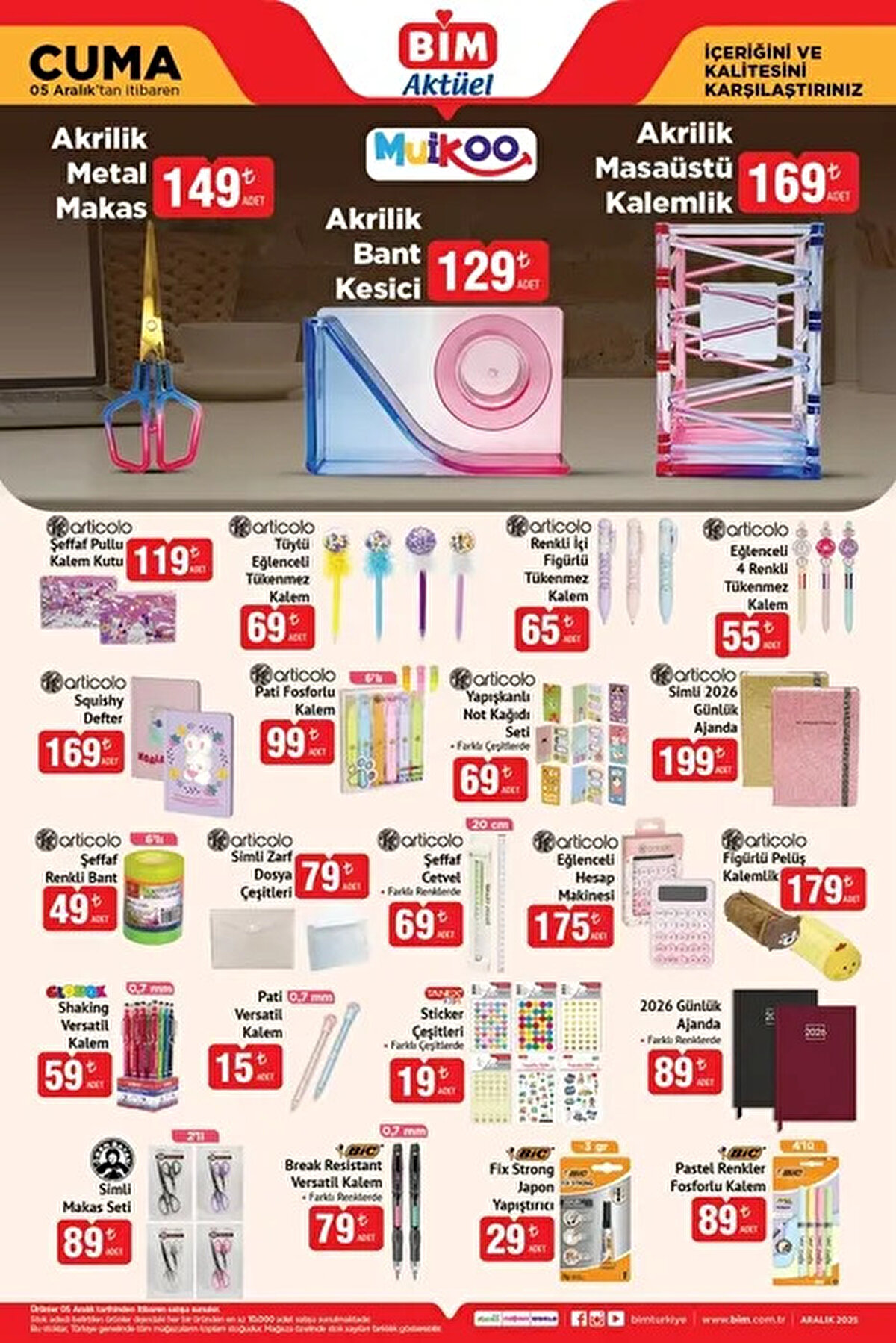 5 Aralık BİM Kataloğu 2025