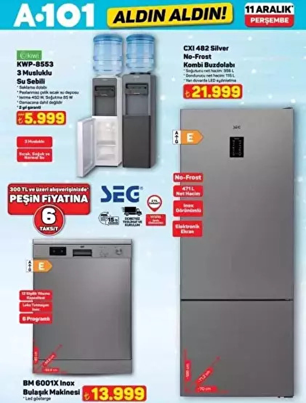 Ev elektroniği kategorisinde ise kış soğuklarına çözüm olacak elektrikli ısıtıcı fan 599 TL'den, temizliğin en büyük yardımcısı kablolu dik süpürge ise 1.499 TL'den alıcı bulacak.