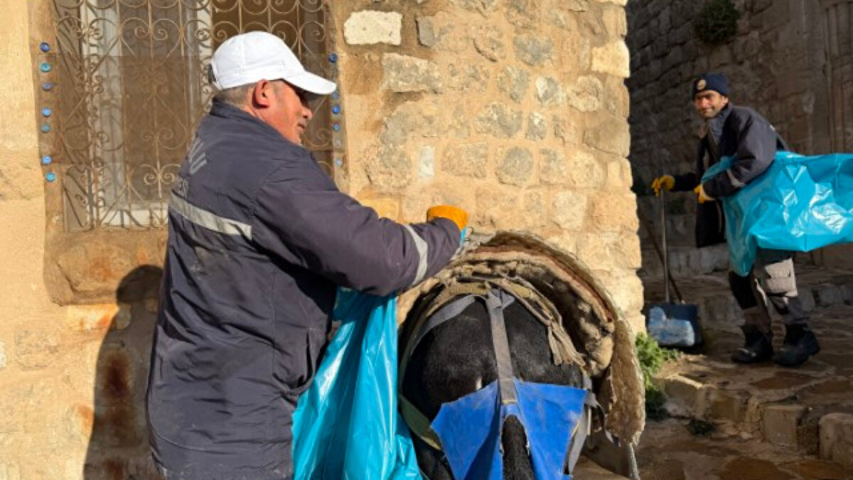 Paletli araçların testleri tamamlandı<br>Belediye tarafından yapılan açıklamada, dar sokak ve merdivenli yapısıyla bilinen Eski Mardin bölgesinin fiziksel koşullarına uygun paletli çöp toplama araçlarının saha testlerinin başarıyla tamamlandığı ifade edildi. Bu araçların devreye girmesiyle, çöp toplama işinde görev yapan eşeklerin peyderpey görevden alınacağı bildirildi.
