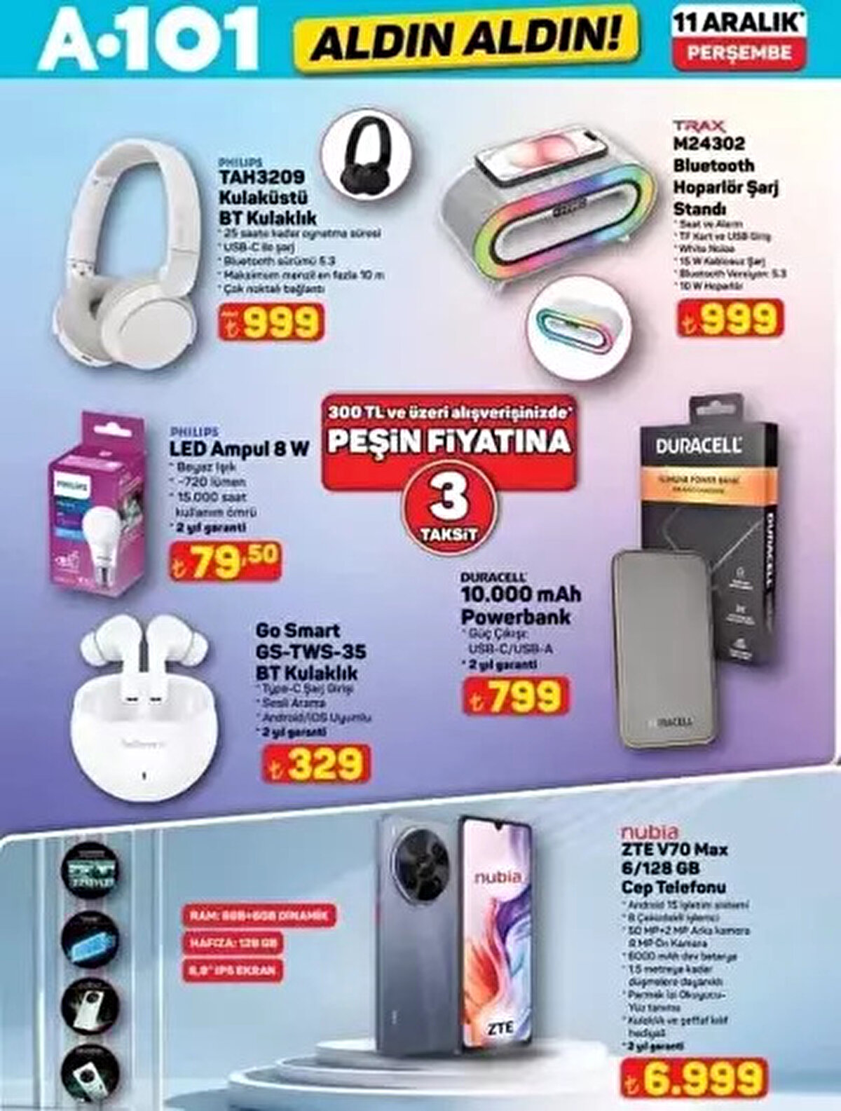 A101'de Bu Hafta Öne Çıkanlar: Teknoloji ve Beyaz Eşya<br><br>A101 market zincirleri, 11 Aralık itibarıyla geçerli olacak kataloğunda televizyon ve beyaz eşya grubunda iddialı fiyatlar sunuyor. Akıllı televizyon arayanlar için farklı ekran boyutlarında seçenekler mevcut.