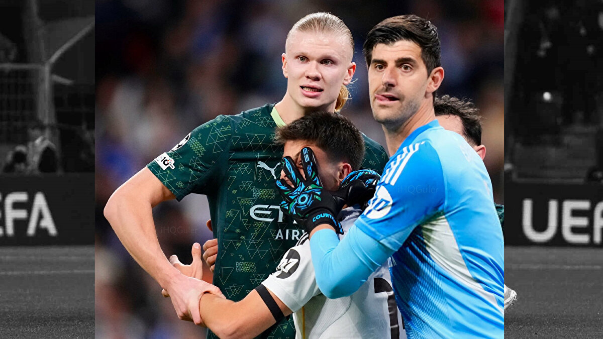 ARDA GÜLER - HAALAND EŞLEŞMESİ SOSYAL MEDYADA VİRAL OLDU<br><br>Maçın en çok konuşulan pozisyonlarından birinde Arda Güler ile Erling Haaland'ın eşleştiği anlar oldu.