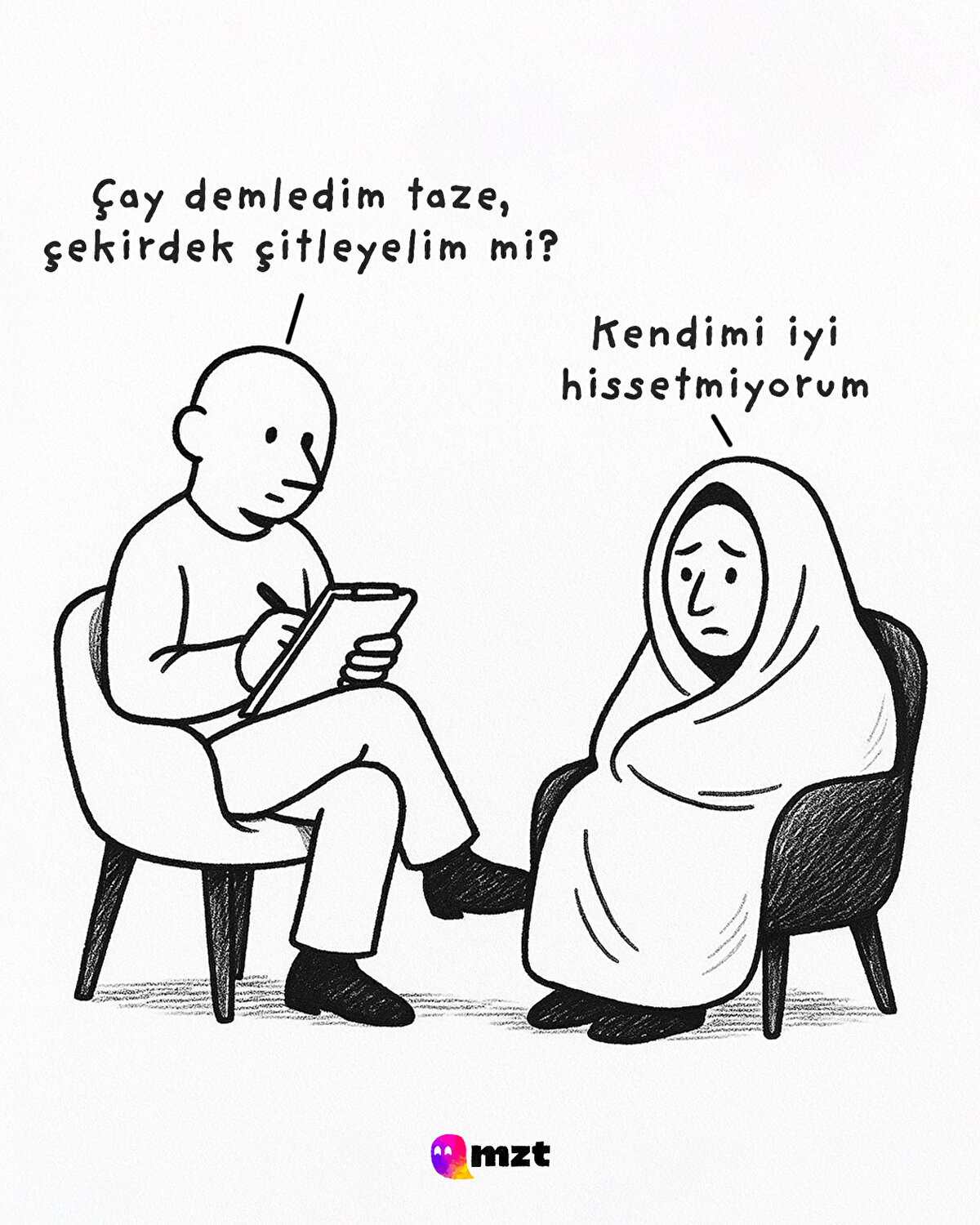 Çay demledim taze çekirdek çitleyelim mi?