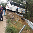 Bursa'da yolcu otobüsü yağış nedeniyle yoldan çıktı: İki yaralı
