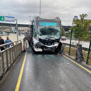 Uzunçayır'da metrobüs kaza yaptı