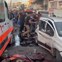 Ambulans konvoyuna bomba: İşgalci İsrail ordusu Şifa Hastanesi yerleşkesinin giriş kısmını vurdu