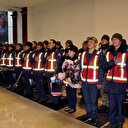 Kırgız arama kurtarma ekibi ülkesinde törenle karşılandı