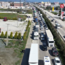 Hatay girişinde kilometrelerce uzunlukta yardım konvoyu