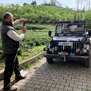 Rize'de görenlerin ilgisini çeken araç: Hurda demirlerden yaptı