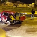 TEM'de makas faciası: Üç araca çarpan otomobil ikiye bölündü