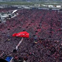 Büyük İstanbul Mitingi'ndeki insan seli dron ile görüntülendi