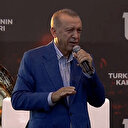 Cumhurbaşkanı Erdoğan: Bu yüzünü Türkiye'ye dönmüş kalbini Türkiye'ye açmış mazlumlara umut aşılayan yüce gönüllerin direnişidir