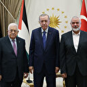Cumhurbaşkanı Erdoğan Filistin Devlet Başkanı Abbas ve Hamas Siyasi Büro Başkanı Heniyye ile bir araya geldi