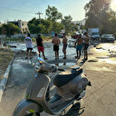 Bodrum'da isale hattı patladı: Motosiklet sürücüsü ve köpeği metrelerce havaya fırladı