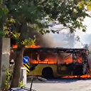 Büyükçekmece'de İETT otobüsü alev alev yandı
