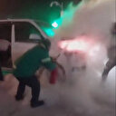 Samsun'da akaryakıt istasyonunda korku dolu onlar