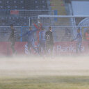 Erzurumspor buz gibi havada turladı: Kale fileleri dondu