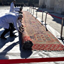 Aksaray'da restore edildi: 161,5 metrekarelik tarihi Hereke halısı Hollanda'ya uğurlandı