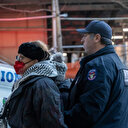 New York: interpellation de manifestants propalestiniens en amont du discours de Biden