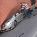 Bakırköy'de otomobilin üzerine tır devrildi