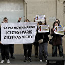 JO 2024: Bal antiraciste en soutien d'Aya Nakamura devant le siège de RN 