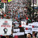 İngiltere'de 32 noktada Filistin'e destek gösterileri düzenlendi