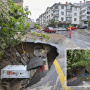Sağanak yağış sonrası Ankara'da yol çöktü