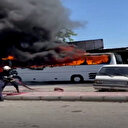 Antalya'da yolcu otobüsü alev topuna döndü