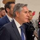 Filistin destekçileri Blinken'i 'Soykırım sekreteri' diyerek protesto etti