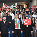 Afyonkarahisar'da Kariyer Sohbetleri'nde bir araya gelen gençlerden 'Özgür Filistin' mesajı