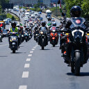 İstanbul'da bir grup motosikletli Filistin'deki soykırıma tepki: Filistin için sürdüler