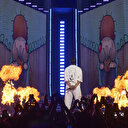 Rapçi Gazapizm konsere Filistin'in simgesi Hanzala'nın karikatürü ile çıktı