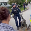 İsveç polisi Filistin destekçilerinin üstüne köpek tuttu