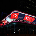 Cumhurbaşkanı Erdoğan'ın 15 Temmuz mesajı dijital gösterim ekranında yayınlandı