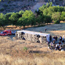 Malatya'da yolcu otobüsü şarampole yuvarlandı