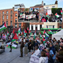 İrlanda'da İsrail'i destekleyen ABD yönetimi protesto edildi