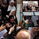 Siyonist İsrail'in Batı Şeria'ya düzenlediği hava saldırısında şehit edilen 5 Filistinli son yolculuğuna uğurlandı