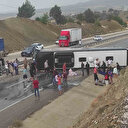 Antalya'da yolcu otobüsü devrildi: 10 kişi yaralandı