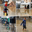 Gazzeliler yağmurla mücadele ediyor: Çadırlar sular altında