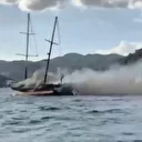 Muğla'da gulet tekne küle döndü