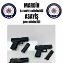 Mardin’de araçta 4 ruhsatsız tabanca ele geçirildi