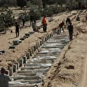 Gazze'de kimlikleri tespit edilemeyen 54 Filistinli'nin naaşı Deyr Belah'a getirildi