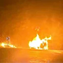 Şırnak’ta seyir halindeki araç alev alev yandı